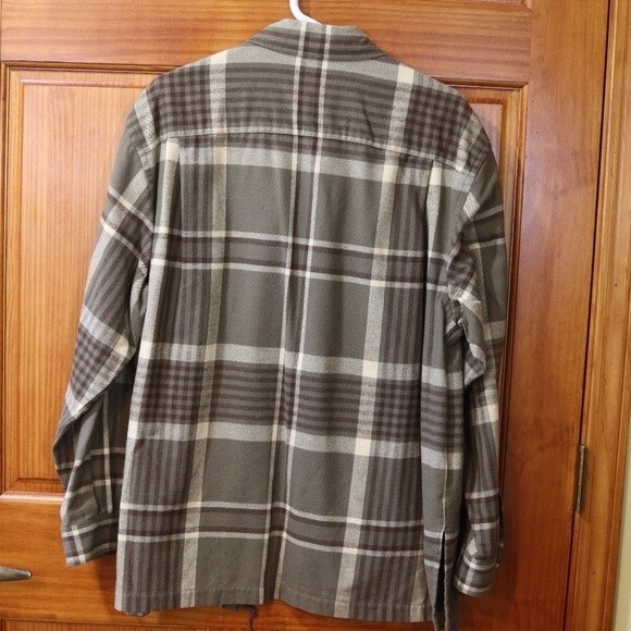 Lauren Ralph Lauren Green & Tan Plaid Shacket Full Zip Shirt Jacket LG - Picture 6 of 11